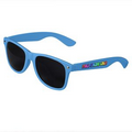 Blue Retro Tinted Lens Sunglasses - Full-Color Arm Printed